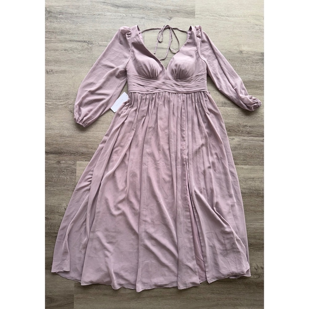 NWT Azazie Women's Nora Dusk Bridesmaid Prom Floor Length Dress, 18